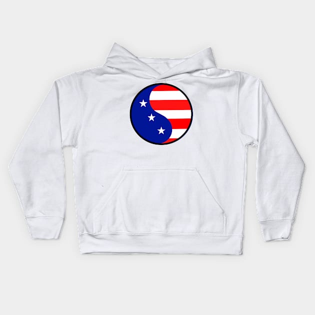 USA Yin Yang For The Fourth Of July - Yin And Yang Art Kids Hoodie by SartorisArt1